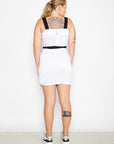 Vestido Folia tafetá com elastano - Branco