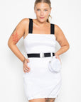 Vestido Folia tafetá com elastano - Branco