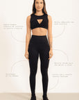 Legging Trapézio com detalhes canelados EMANA® - Azul Cobalto ROWA STORE d1