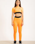 Legging Cubo bolso duplo Laranja Citrus
