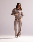 Calça Moletom Aerolook Stripes Rowa - Rato e Bege