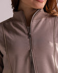 Blusa Moletom Aerolook Strip Rowa - Rato e Bege