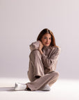 Calça Moletom Aerolook Stripes Rowa - Rato e Bege