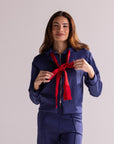 Jaqueta Moletom Aerolook Laces Rowa - Azul Marinho
