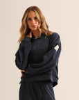 Blusa Lounge Aerolook Flow II - Azul Marinho