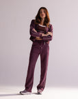 Calça Moletom Aerolook Stripes Rowa - Vinho e Off White