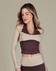 Top Heart Bicolor - Marrom / Marrom