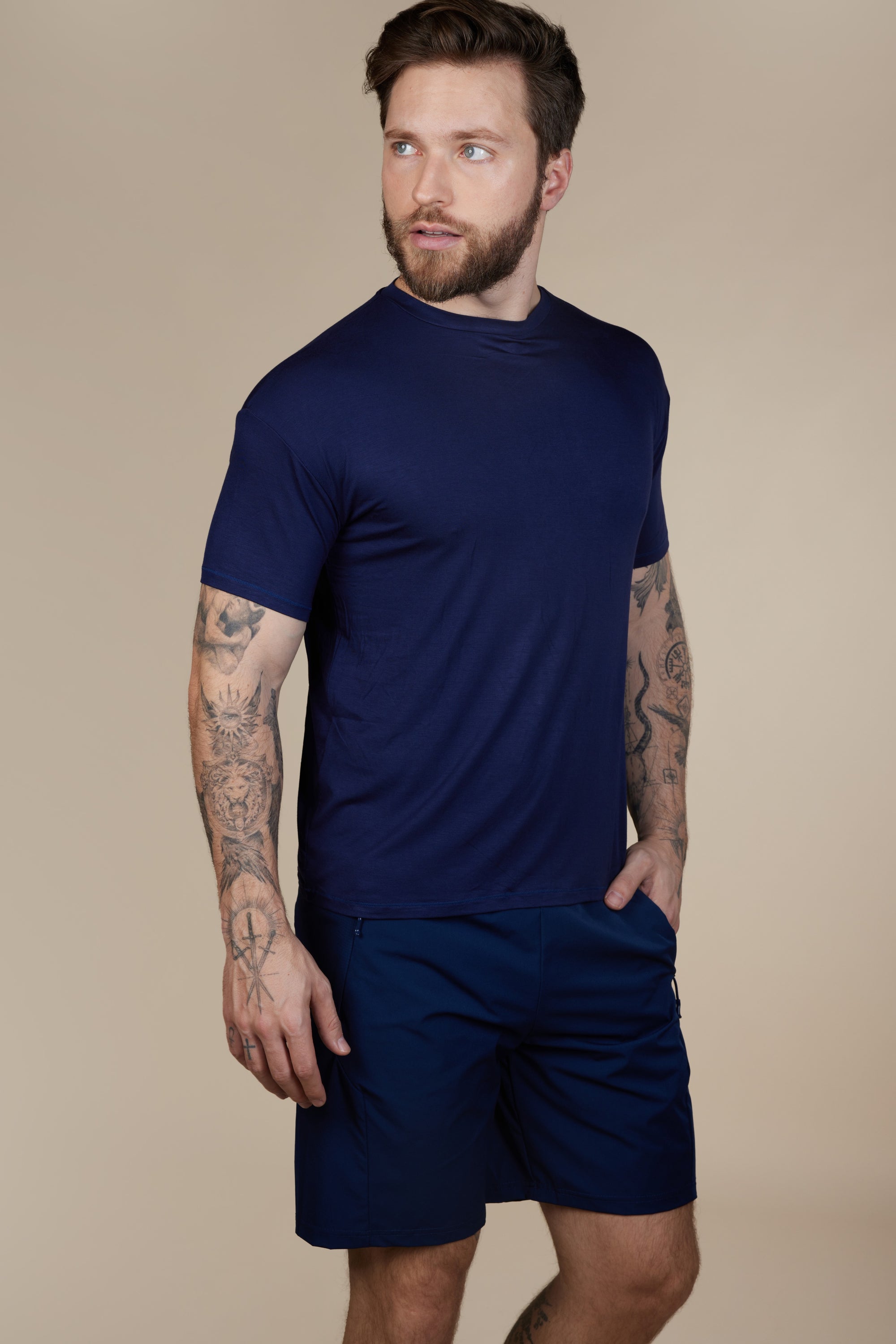 Bermuda Masculina Bicolor - Azul Marinho