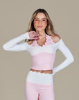 Top Heart Bicolor - Rosa e Branco
