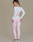 Legging Heart Bicolor - Rosa e Branco