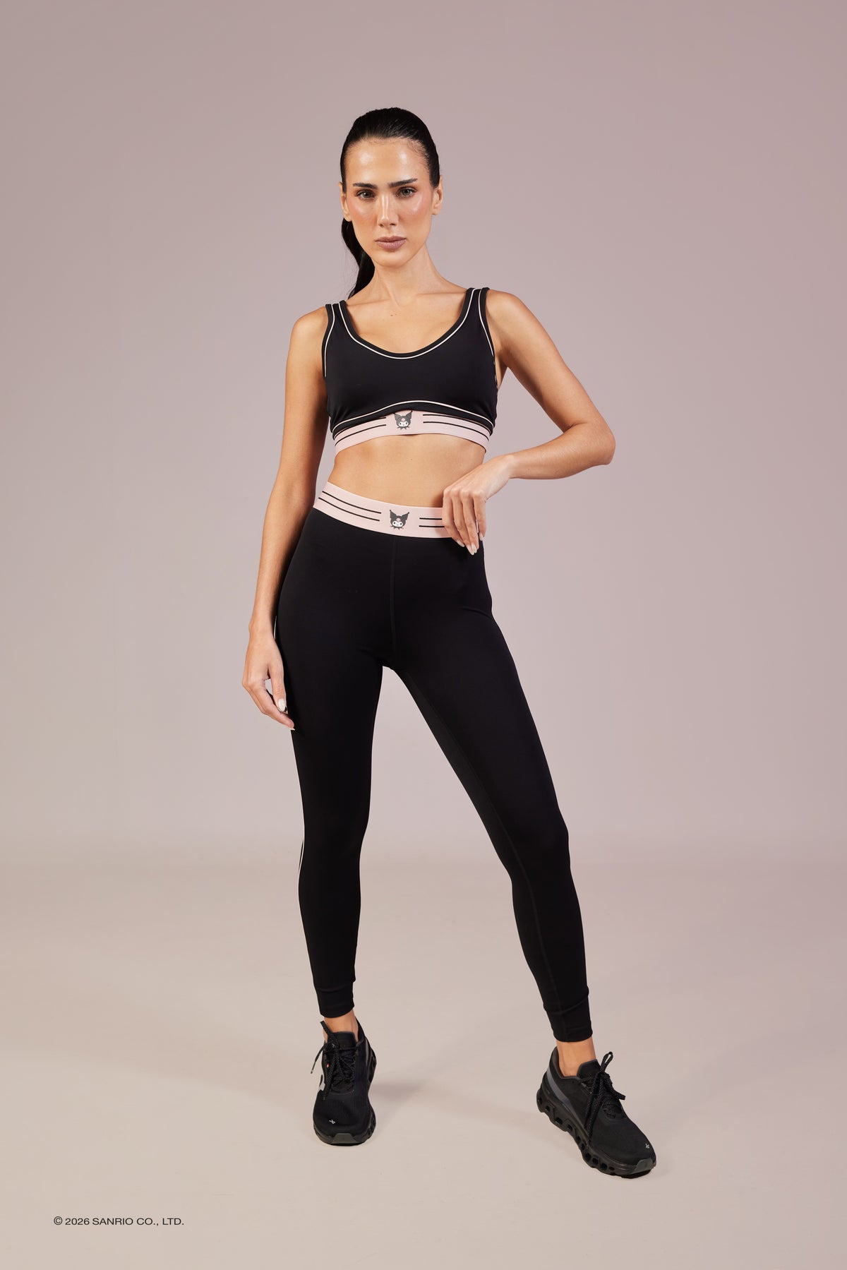 Legging Memel Rowa Kuromi - Preto e Rosa