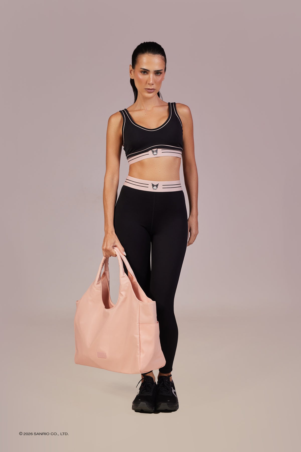 Legging Memel Rowa Kuromi - Preto e Rosa