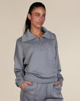 Blusa Moletom Aerolook Bicolor - Cinza