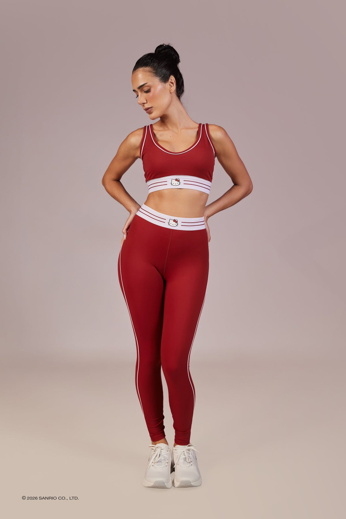 Legging Memel Rowa Hello Kitty - Vermelho e Branco