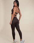 Legging Canelado Wanda V3 - Marrom Escuro