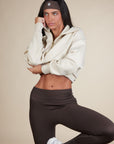 Blusa Moletom Aerolook Bicolor - Bege