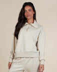 Blusa Moletom Aerolook Bicolor - Bege