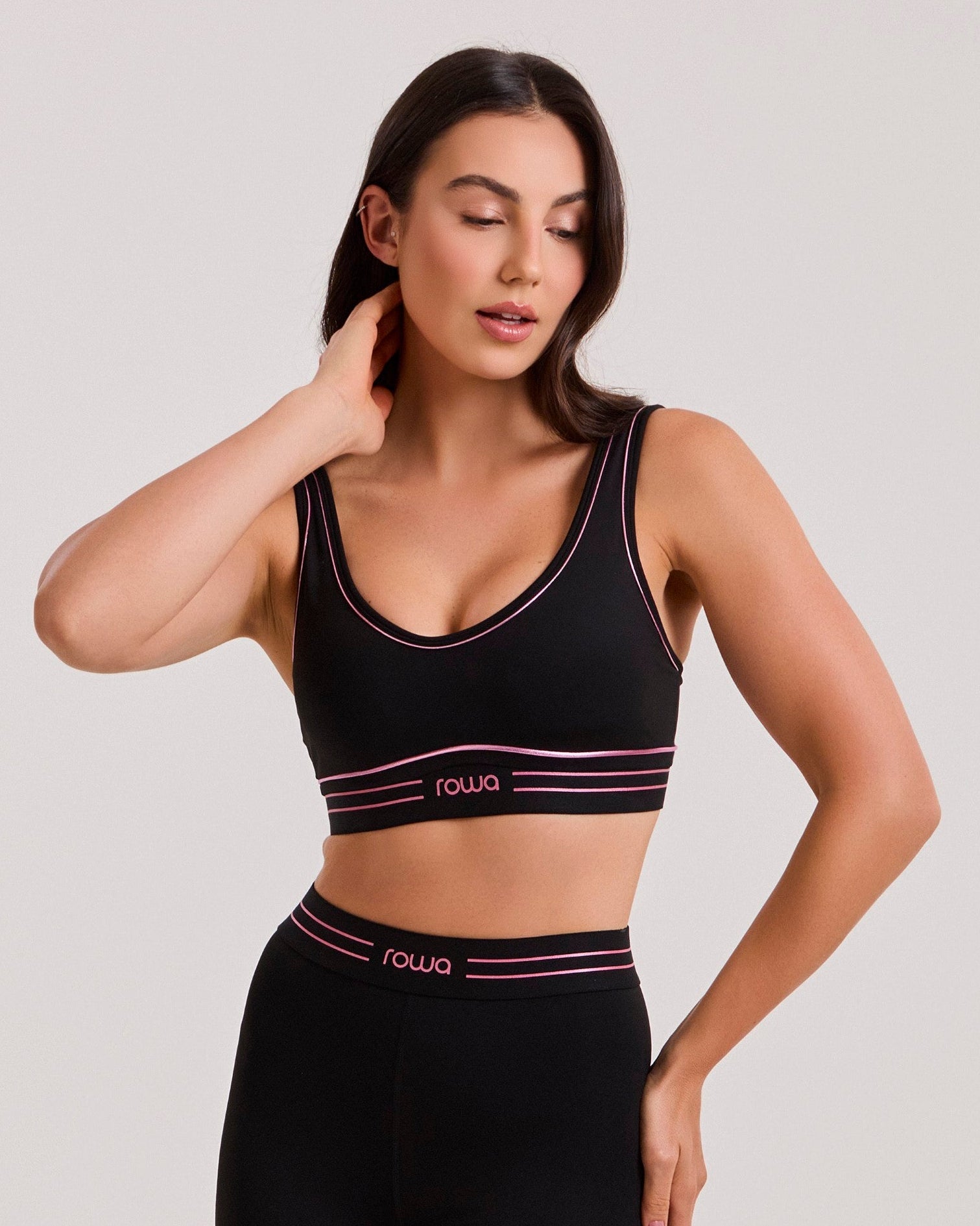 [PRÉ-VENDA] Top Memel - Preto e Rosa Metálico ROWA STORE DI11