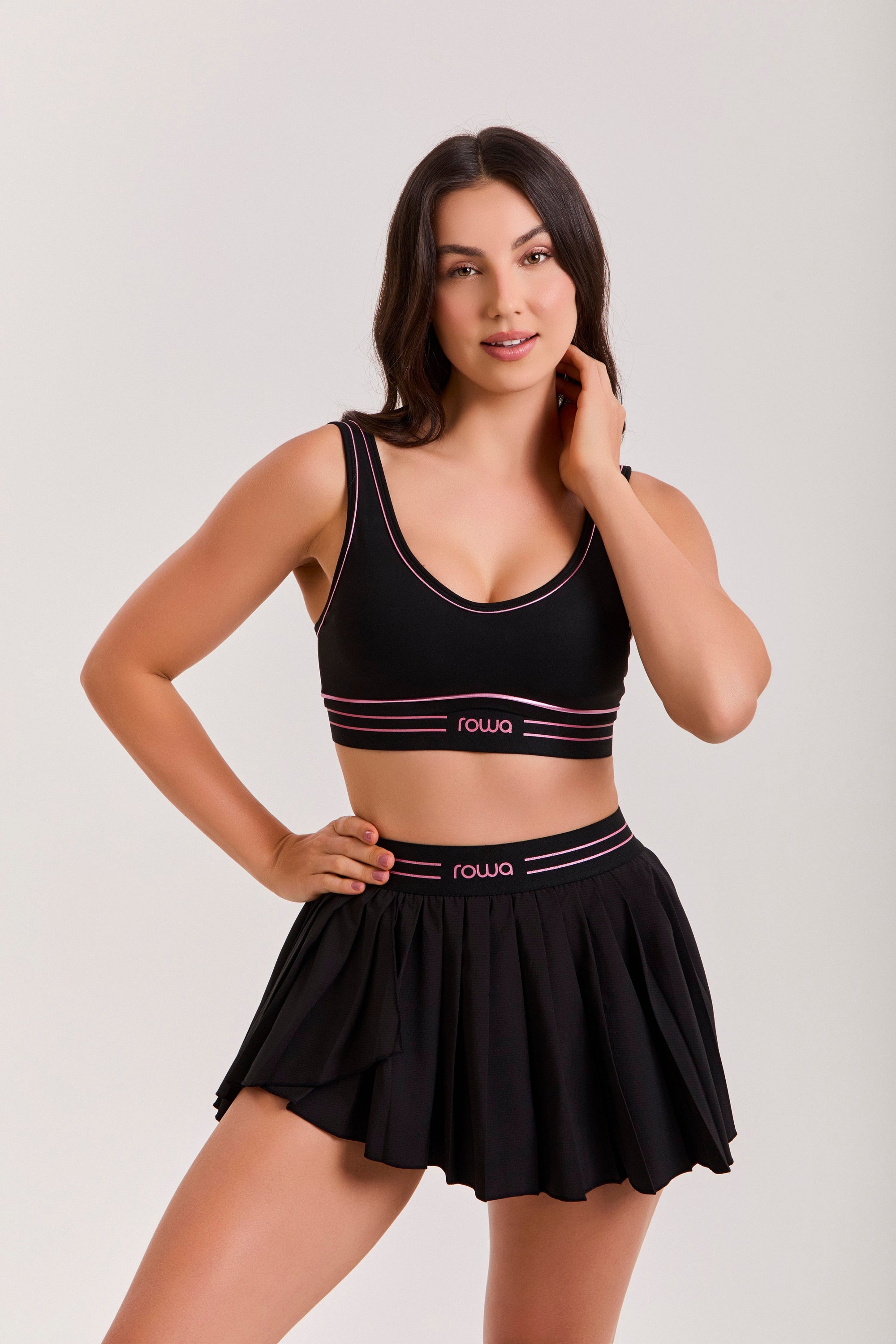 [PRÉ-VENDA] Saia Memel - Preto e Rosa Metálico ROWA STORE DI11