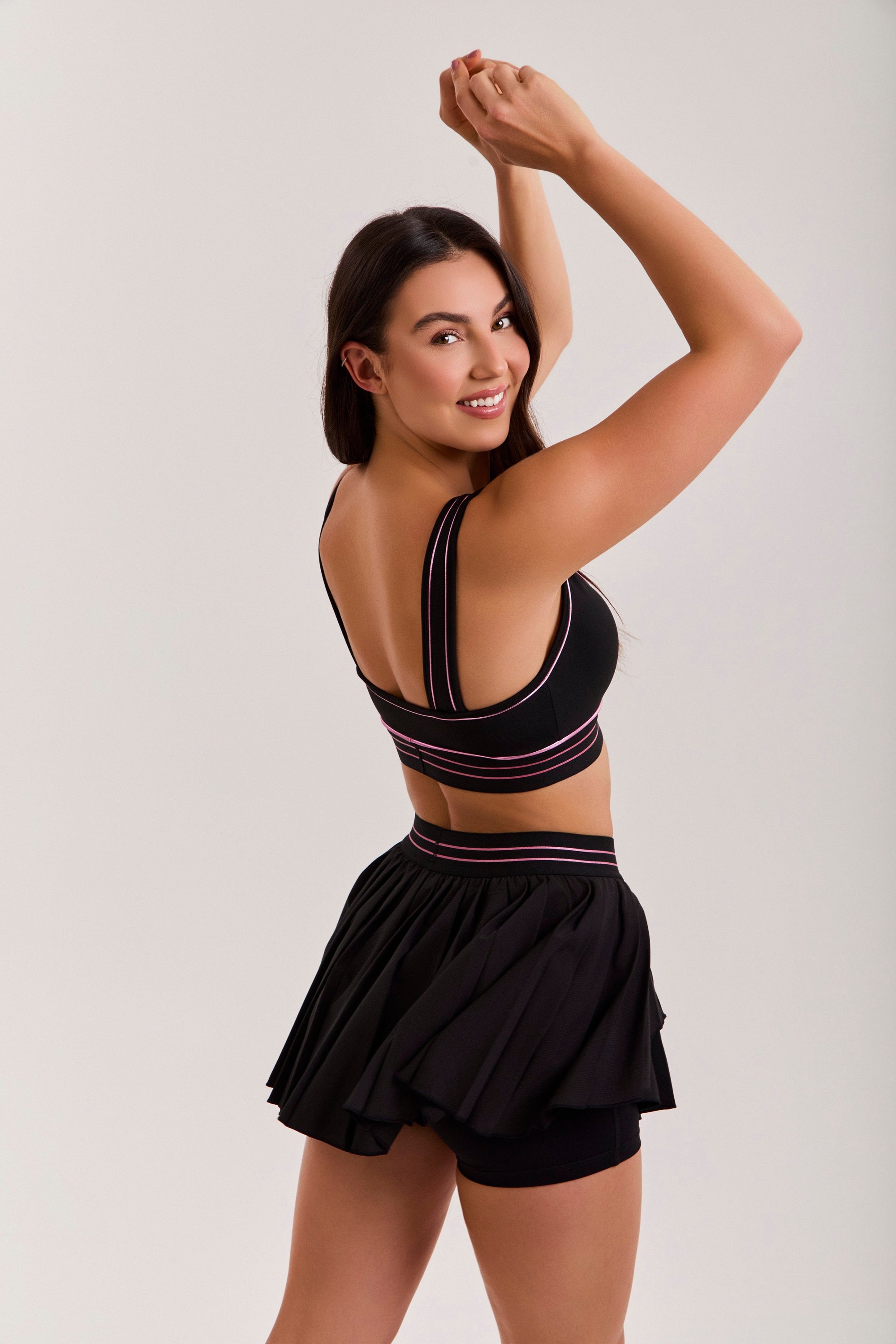 [PRÉ-VENDA] Saia Memel - Preto e Rosa Metálico ROWA STORE DI11