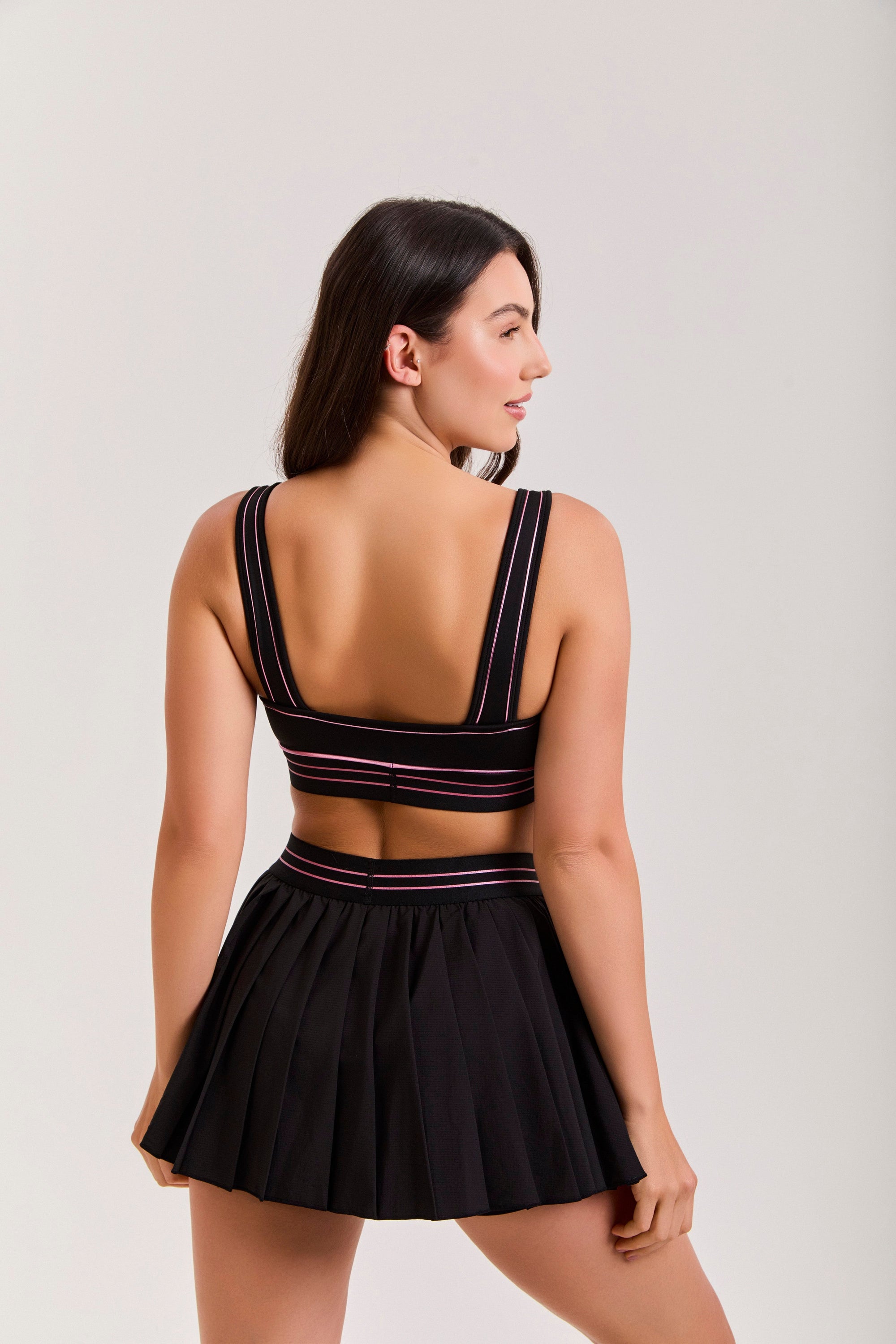 [PRÉ-VENDA] Saia Memel - Preto e Rosa Metálico ROWA STORE DI11