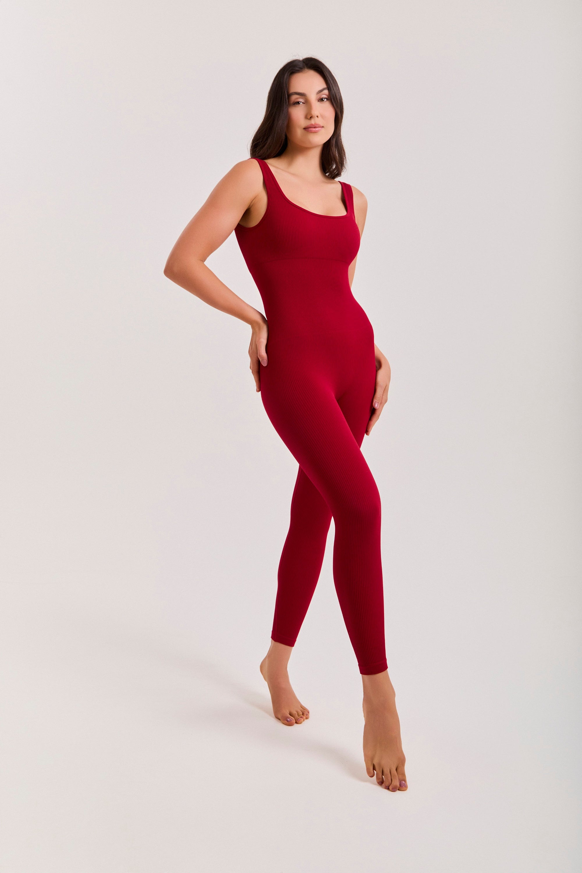 Macacão Canelado Iara - Vermelho ROWA STORE DI11