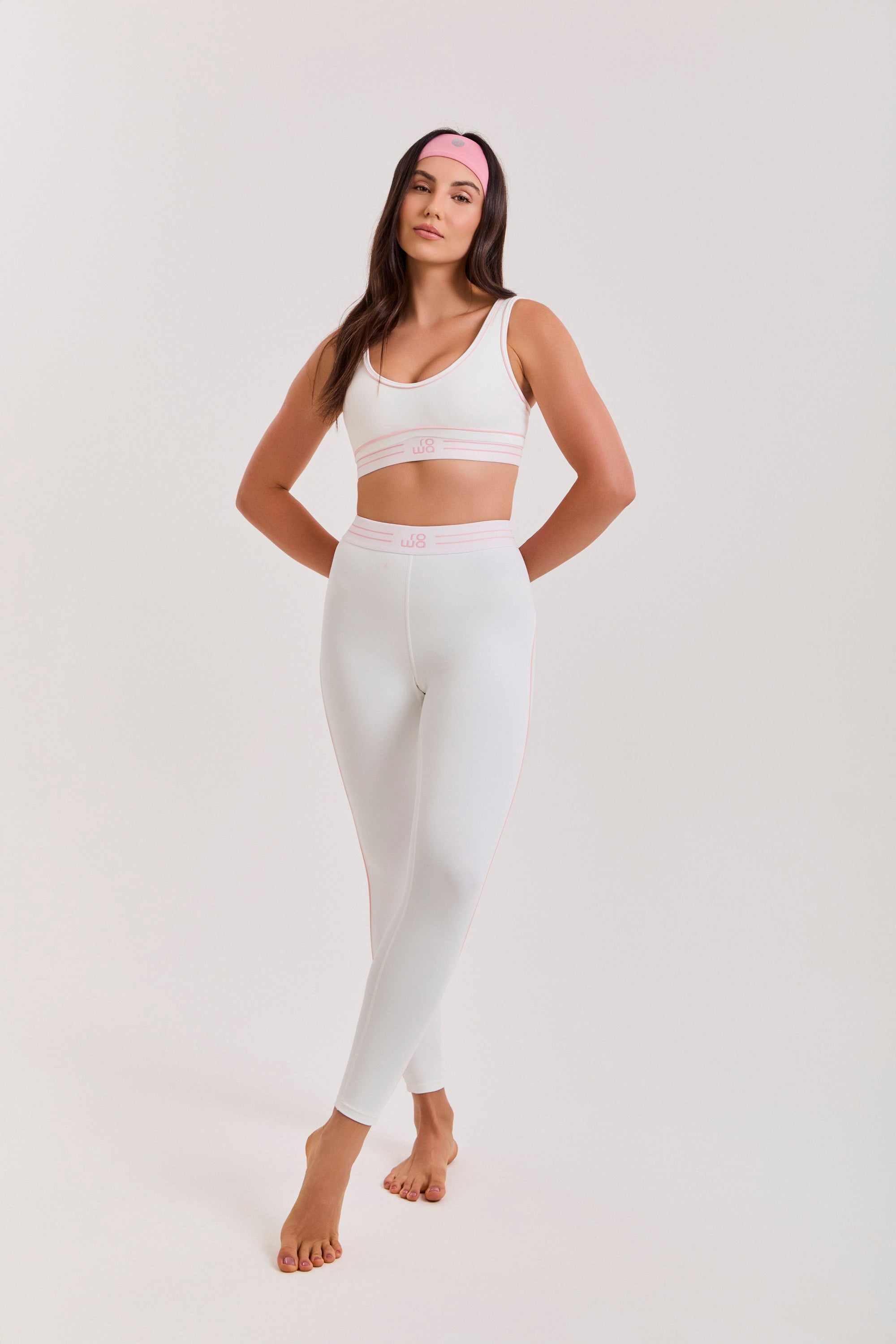 [PRÉ-VENDA] Legging Memel - Branco e Rosa ROWA STORE DI11