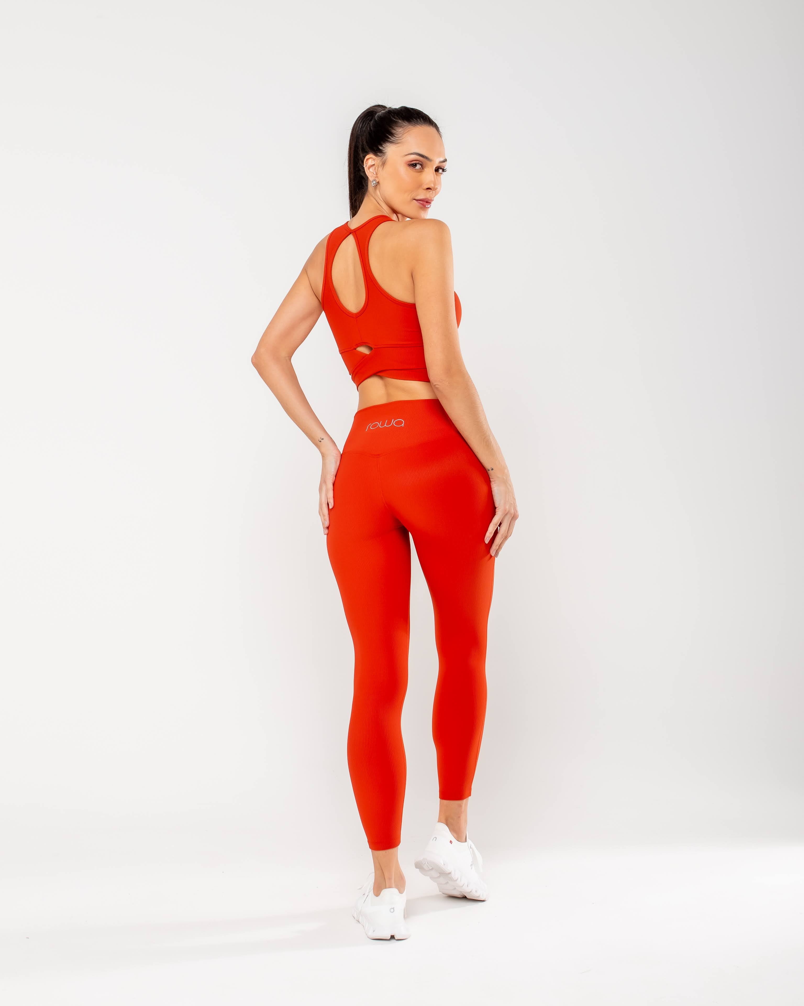 Legging Canelado Gege - Vermelho