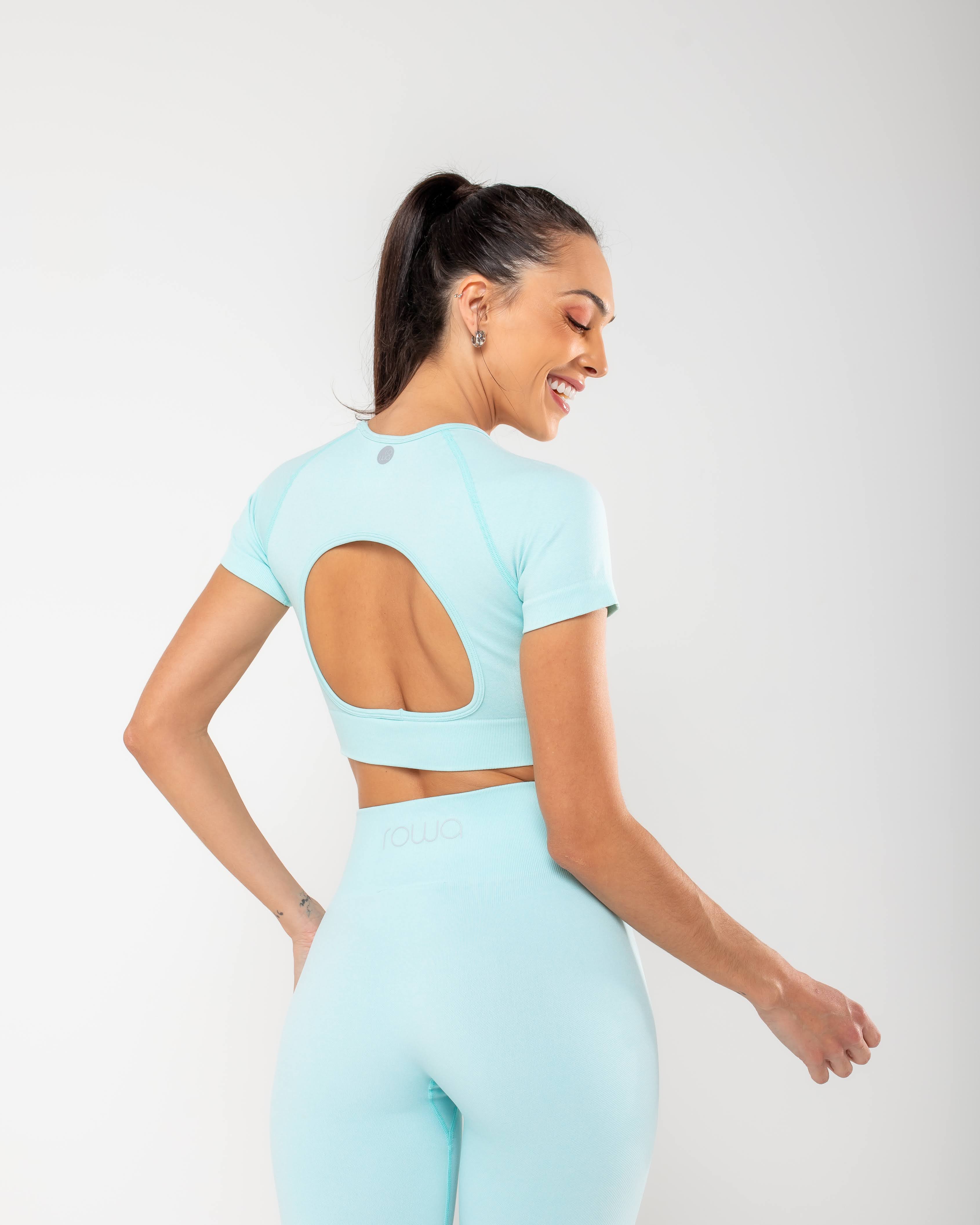 Lu cropped top with back opening - Emerald Green