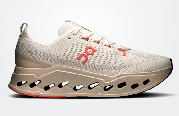 On Running Cloudsurfer Max 1 Feminino Ivory / Salmon ROWA STORE