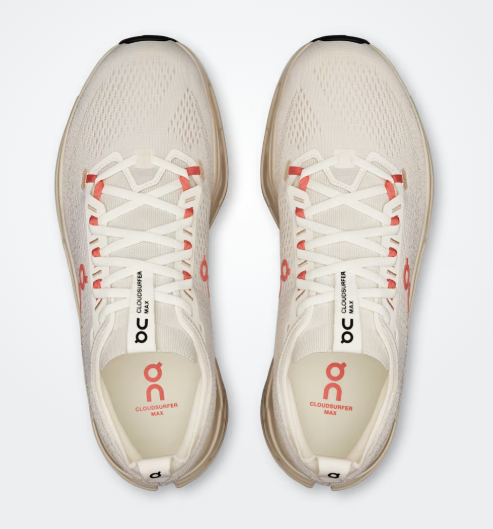 On Running Cloudsurfer Max 1 Feminino Ivory / Salmon ROWA STORE
