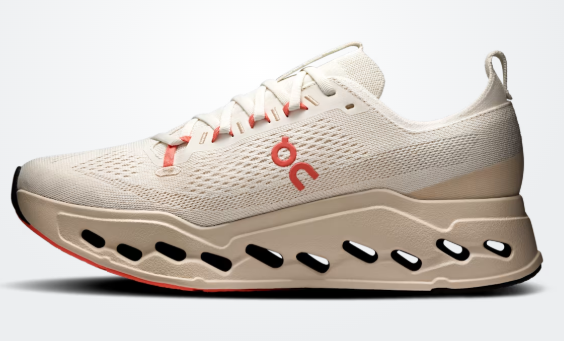On Running Cloudsurfer Max 1 Feminino Ivory / Salmon ROWA STORE