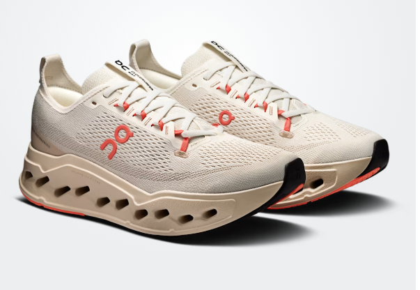 On Running Cloudsurfer Max 1 Feminino Ivory / Salmon ROWA STORE