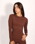 Camiseta Manga Longa Focus - Marrom ROWA STORE DI6