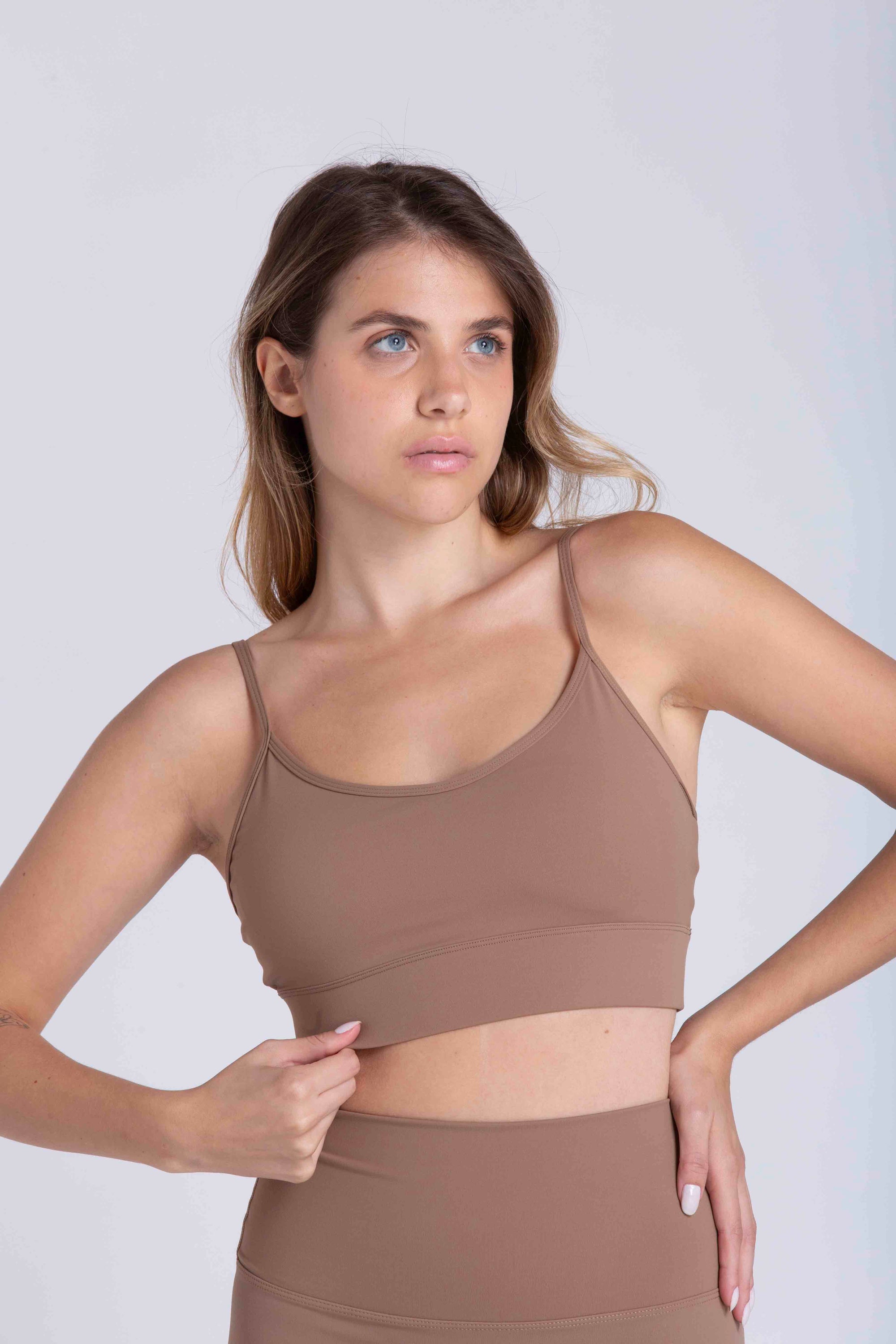 Carol Thin Strap Top - Beige