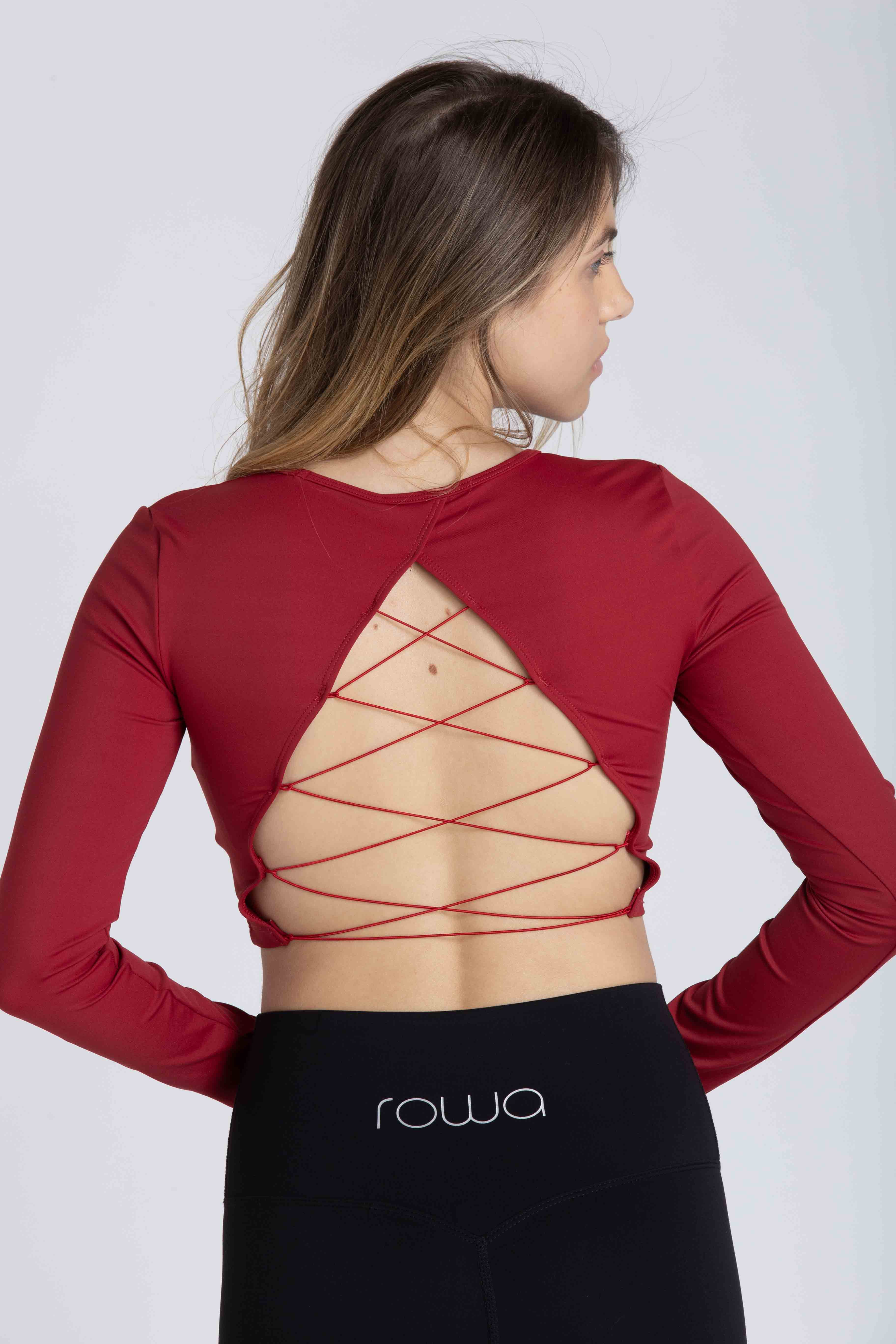 Cropped de Manga Longa Aura - Vermelho