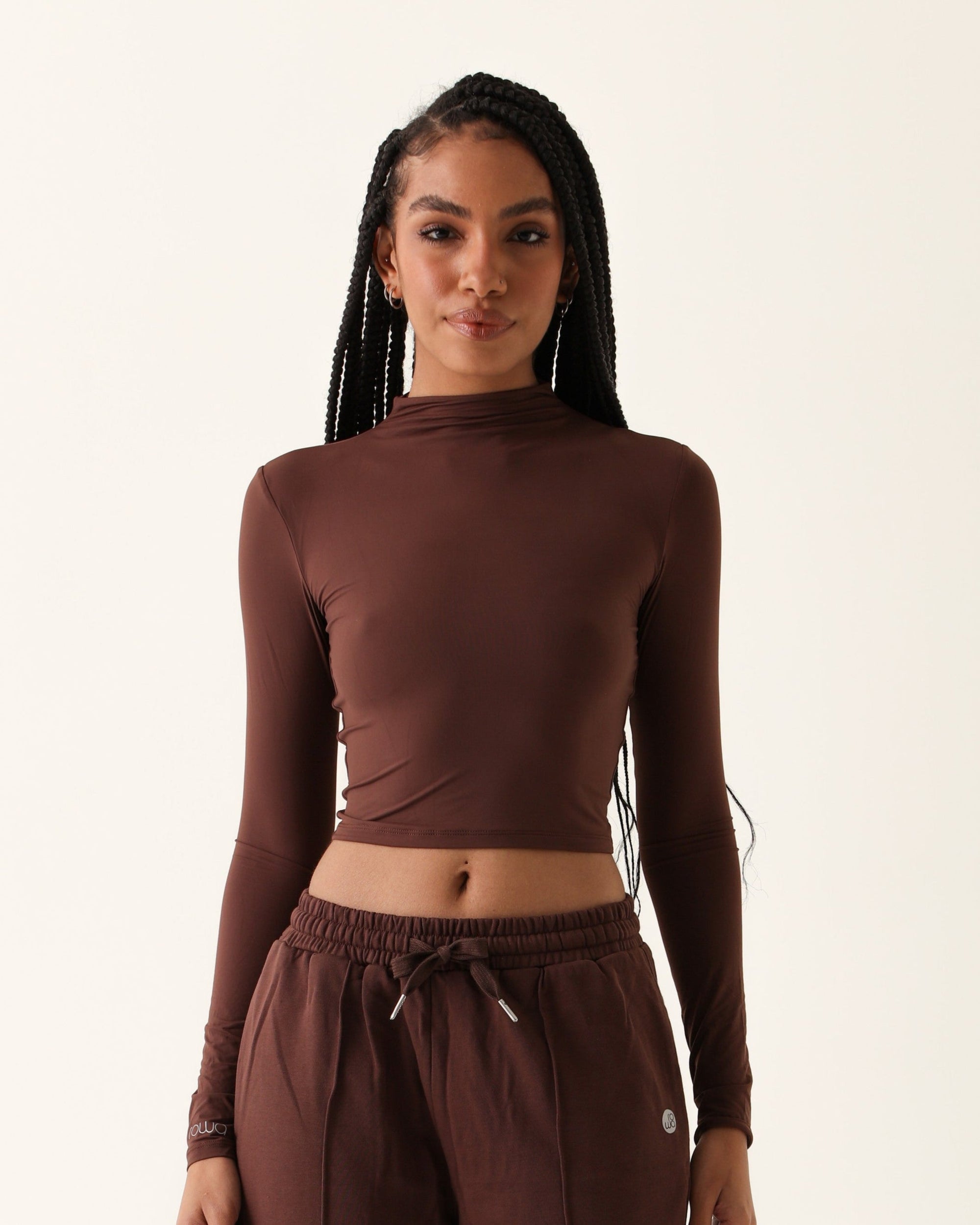 Camiseta Manga Longa Modal - Café Escuro ROWA STORE DI7