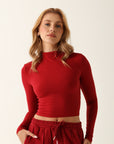 Camiseta Manga Longa Modal - Vermelho ROWA STORE DI7