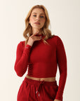 Camiseta Manga Longa Modal - Vermelho ROWA STORE DI7