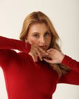 Camiseta Manga Longa Modal - Vermelho ROWA STORE DI7