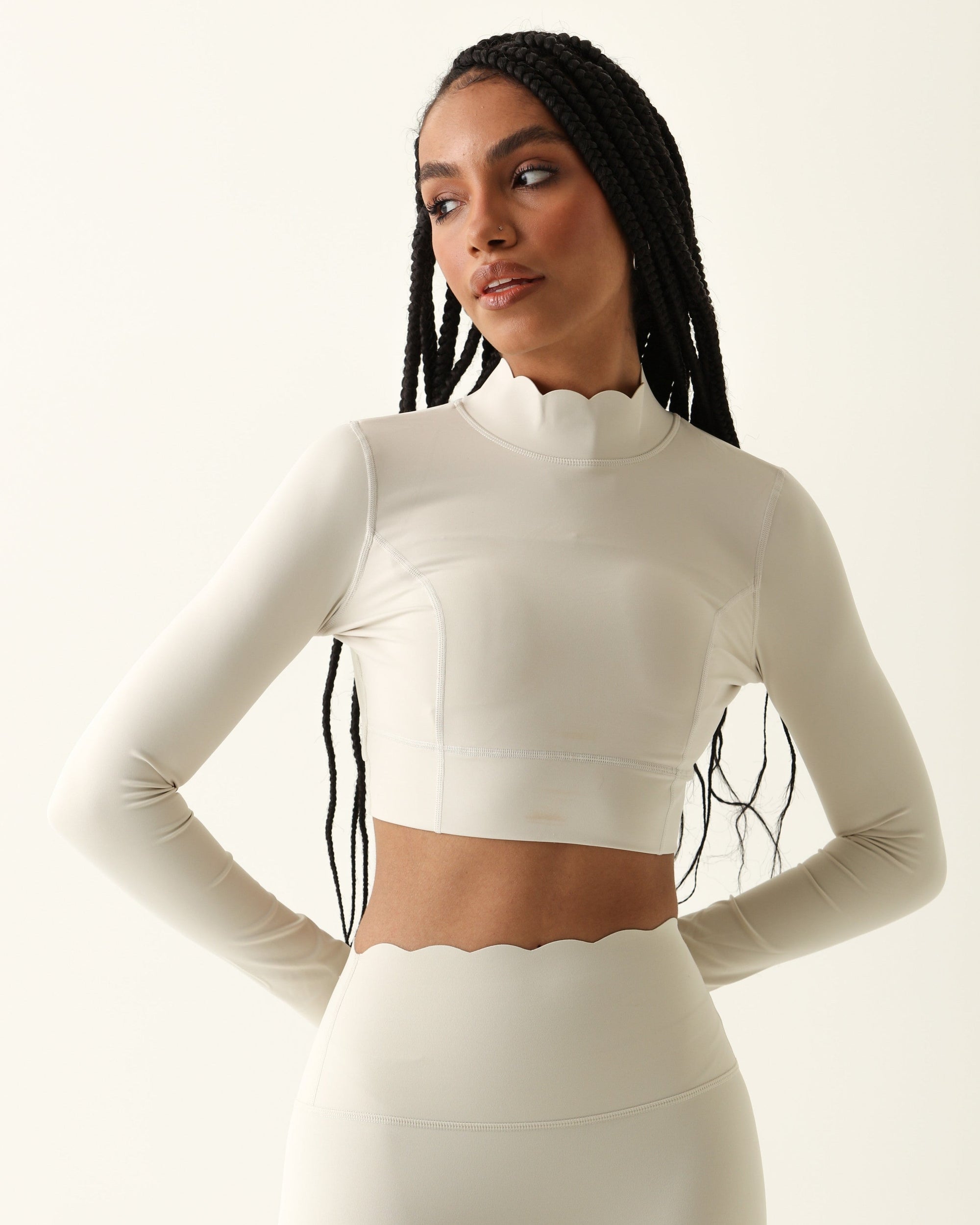 Top Heart de Manga Longa - Off-White ROWA STORE DI4