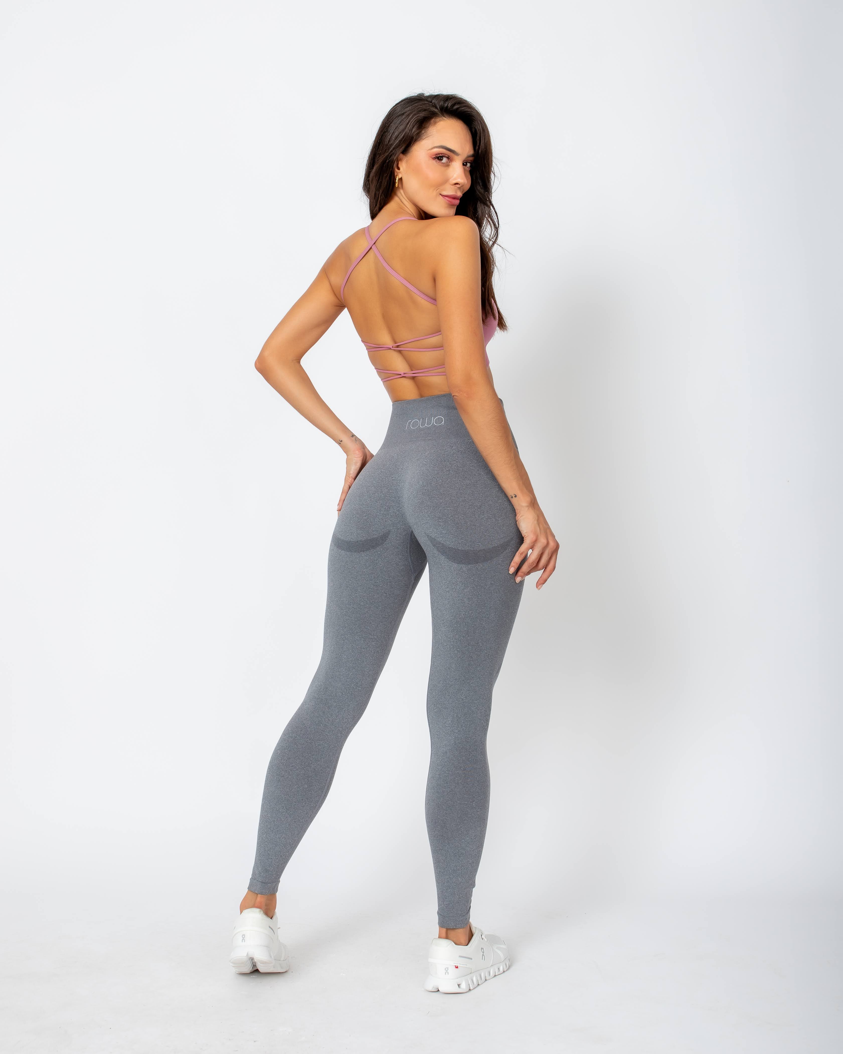 Legging de Malha Aiane - Cinza  Claro Mescla