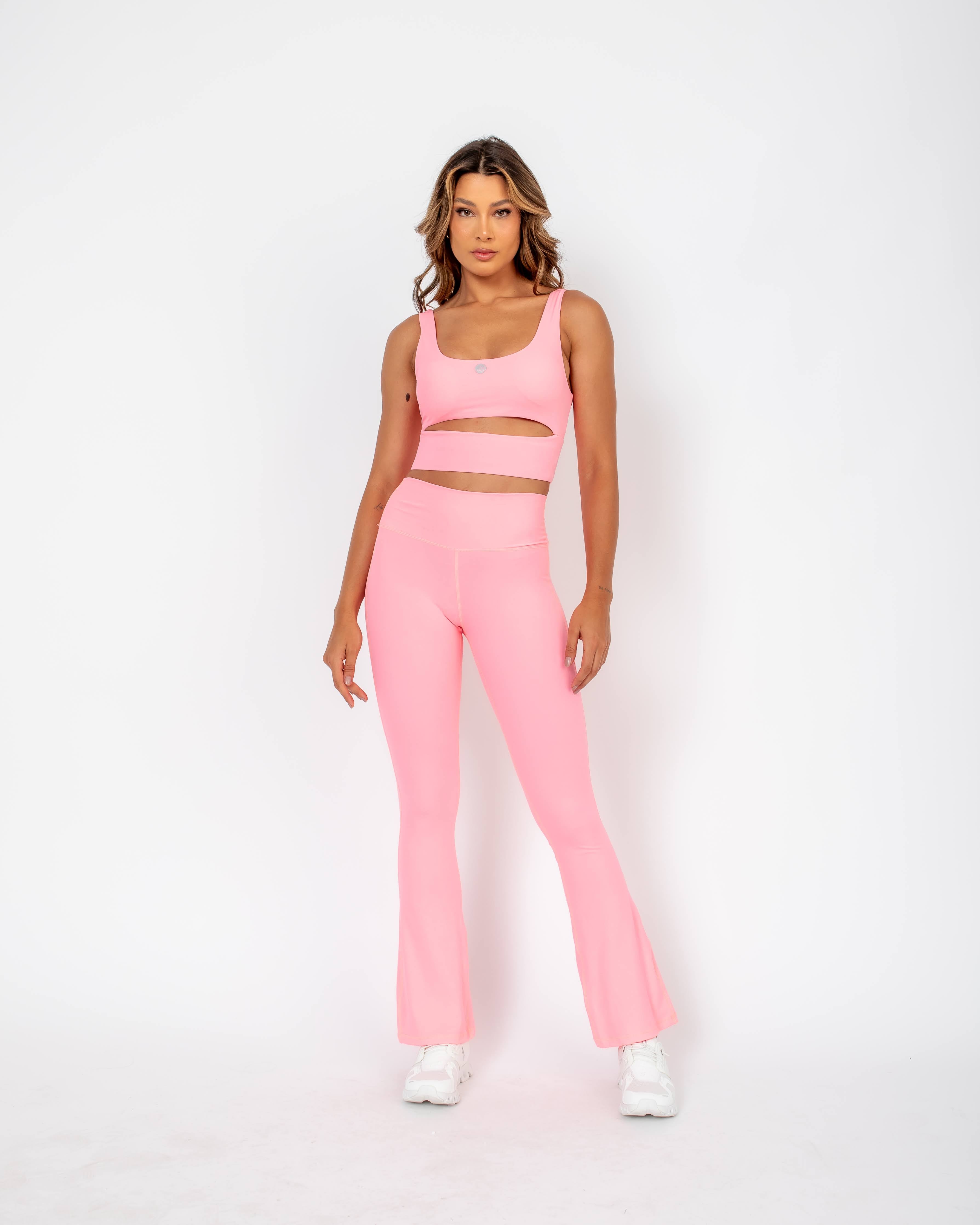 Calça Flare Isa - Rosa Chiclete