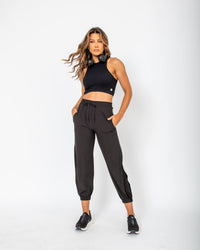 Regata Cropped Canelada Juju - Preto