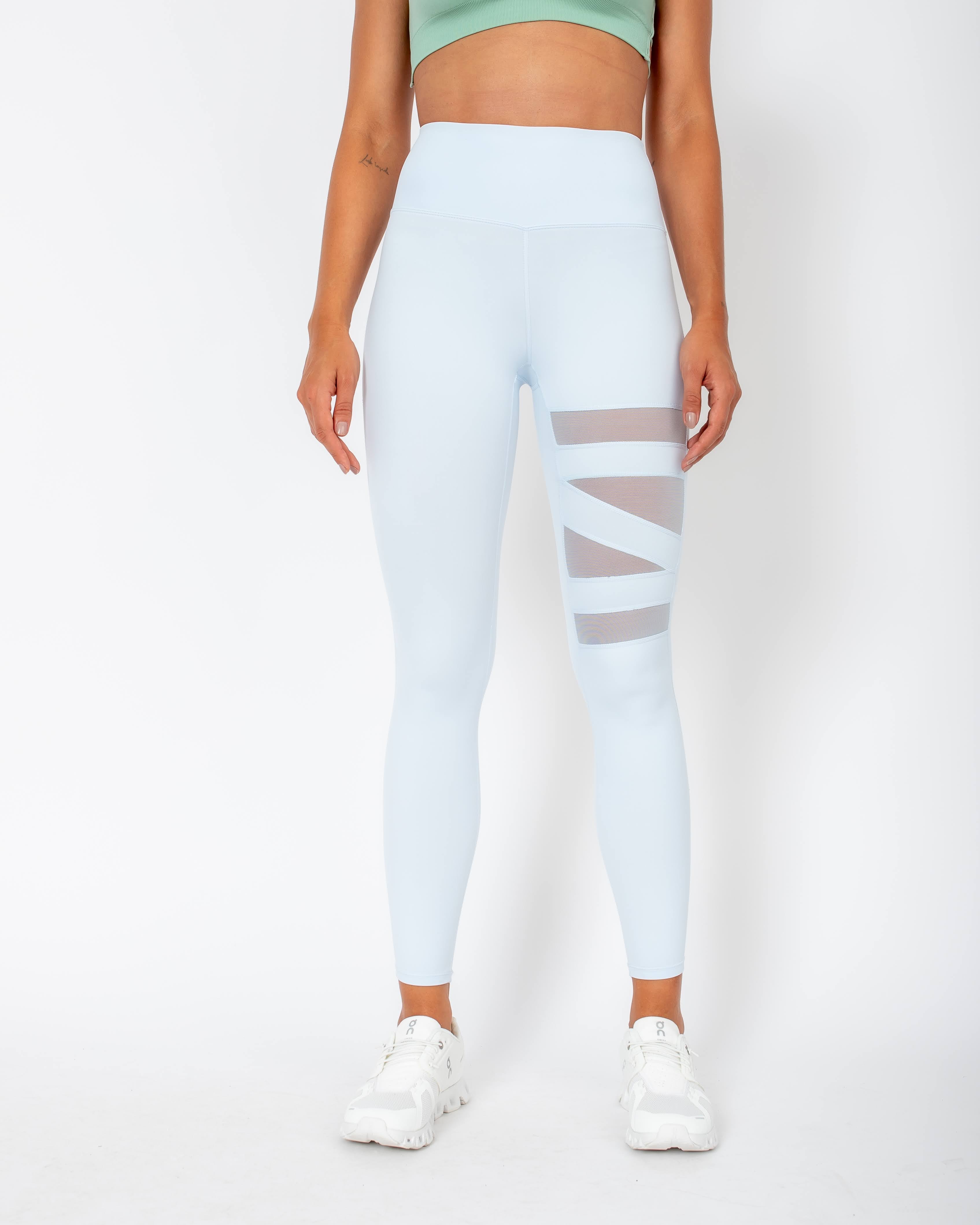 Legging Anita com detalhes de transparência - Azul Bebê