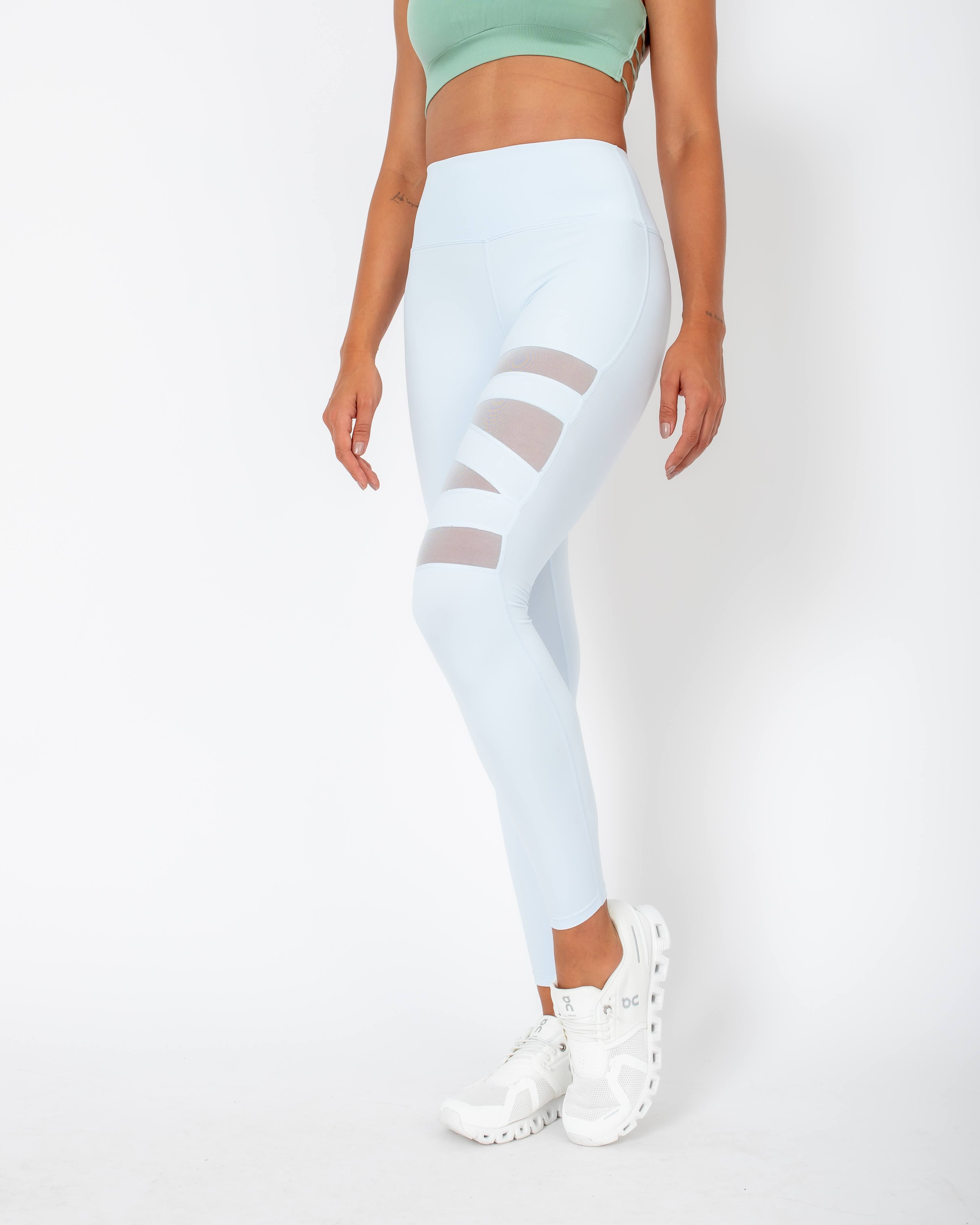 Legging Anita com detalhes de transparência - Azul Bebê