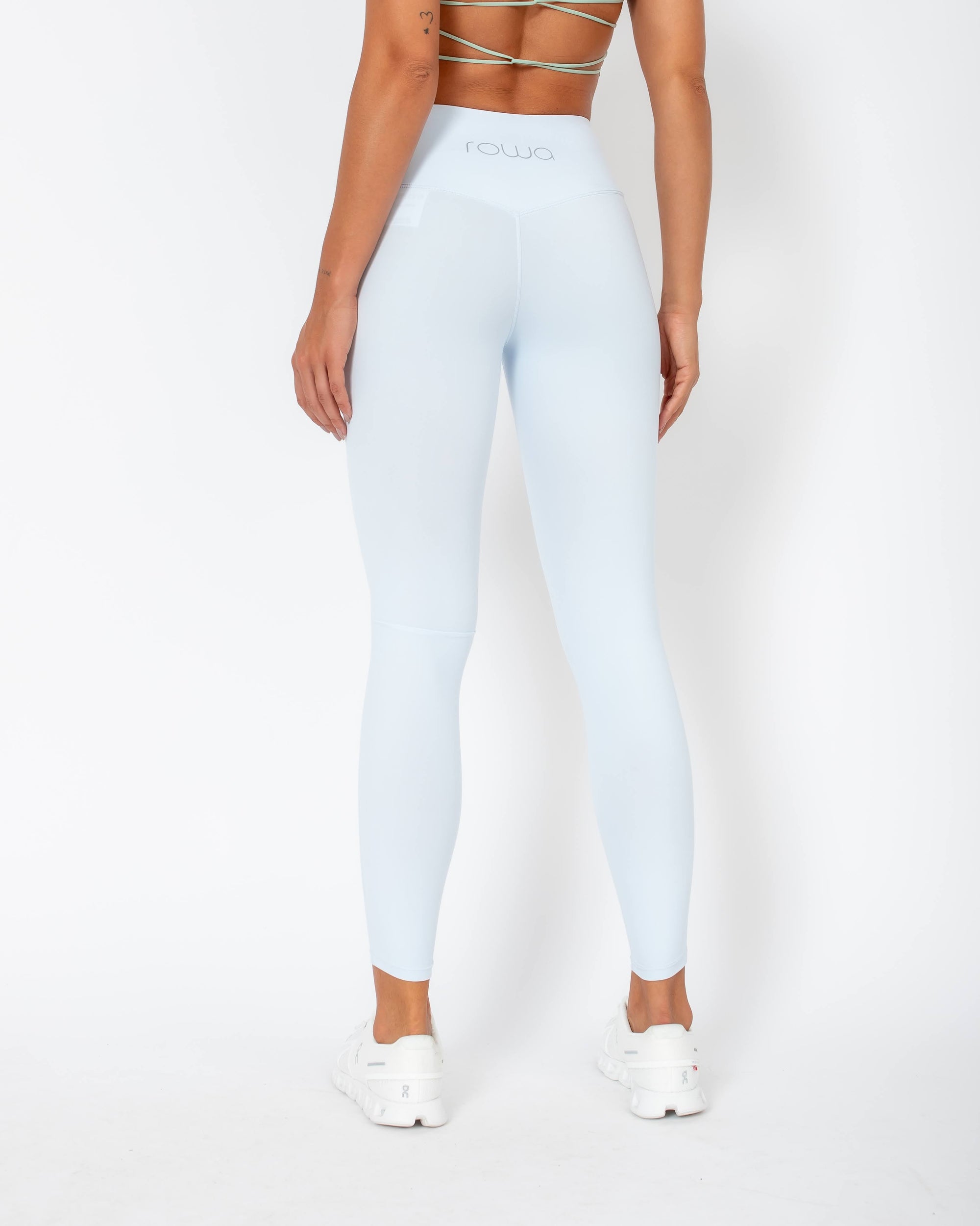 Legging Anita com detalhes de transparência - Azul Bebê