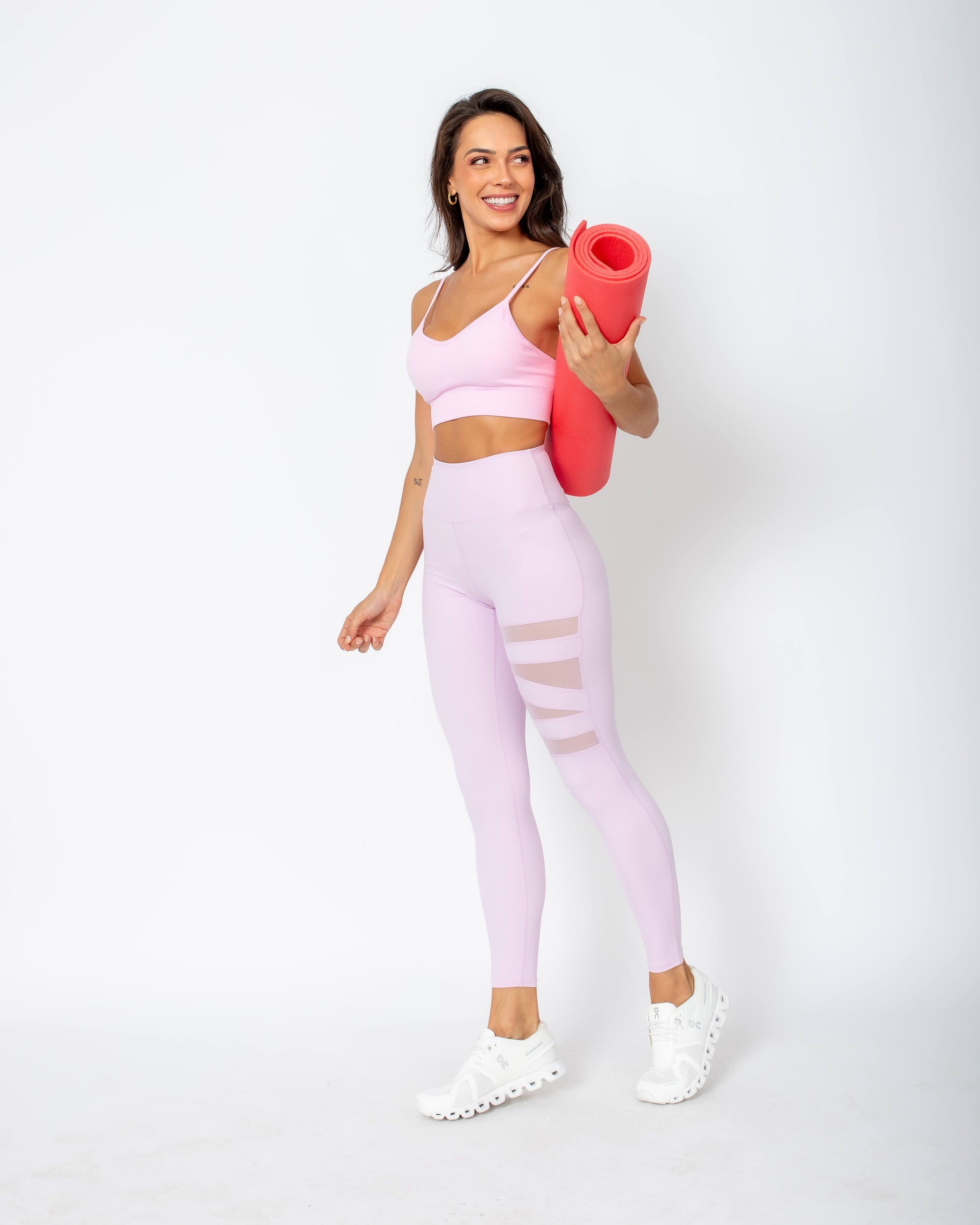 Legging Anita com detalhes de transparência - Rosa