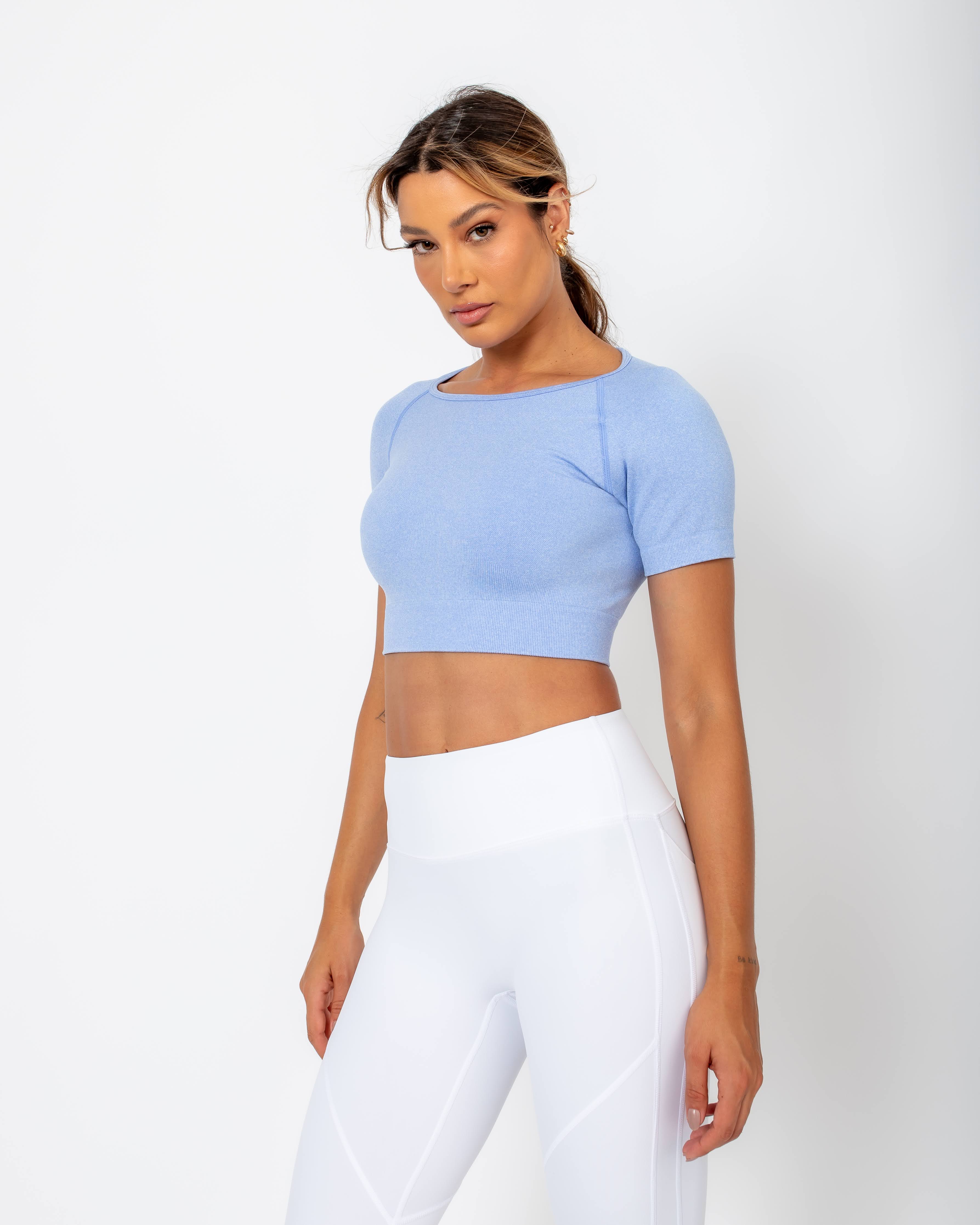 Cropped Lu com abertura nas costas - Azul Bali