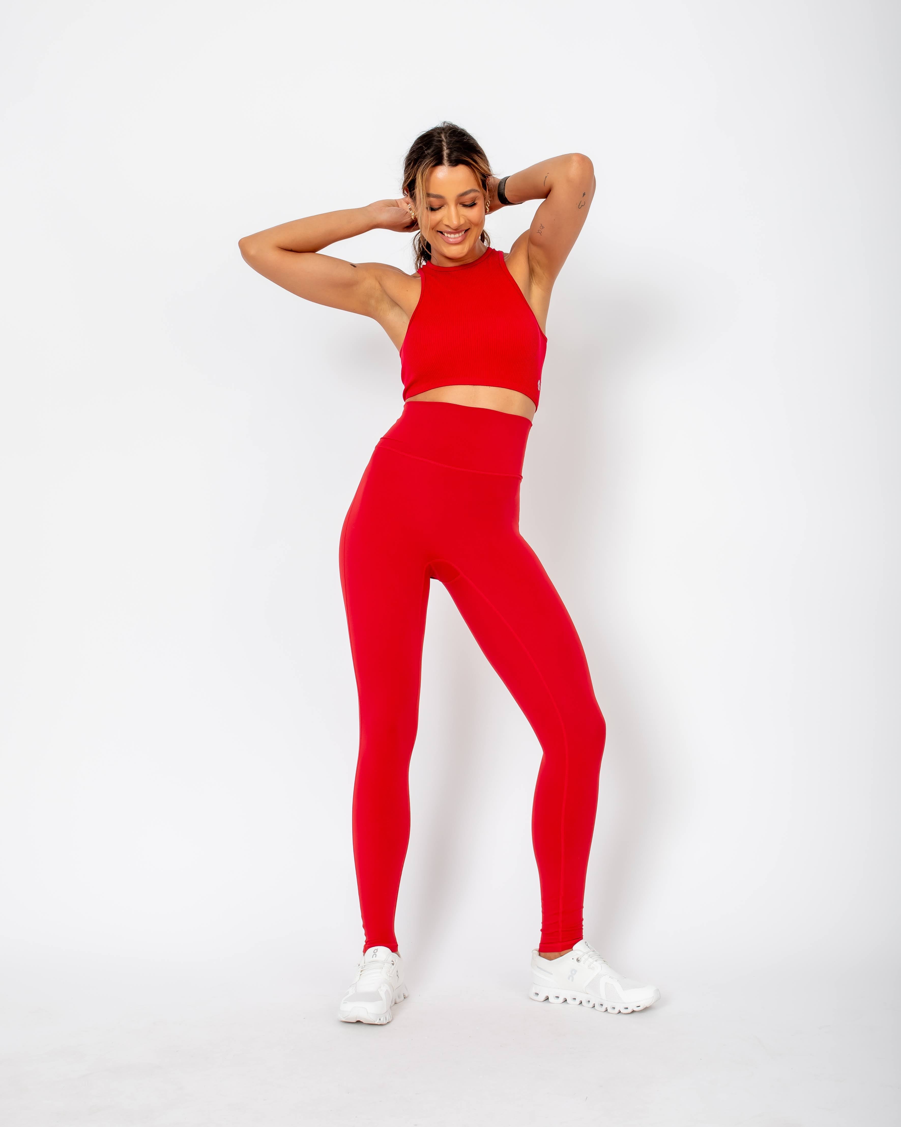 Regata Cropped Canelada Juju - Vermelho